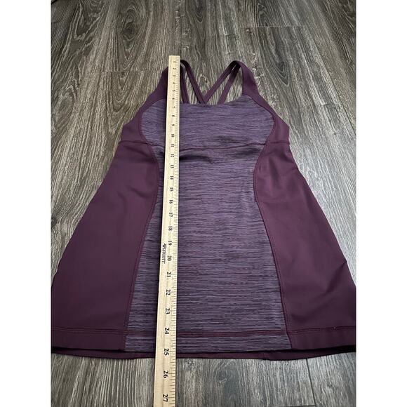 Lululemon Criss Cross Tank Top Energy Strappy Slim Fit Plum Purple Workout - Picture 2 of 4